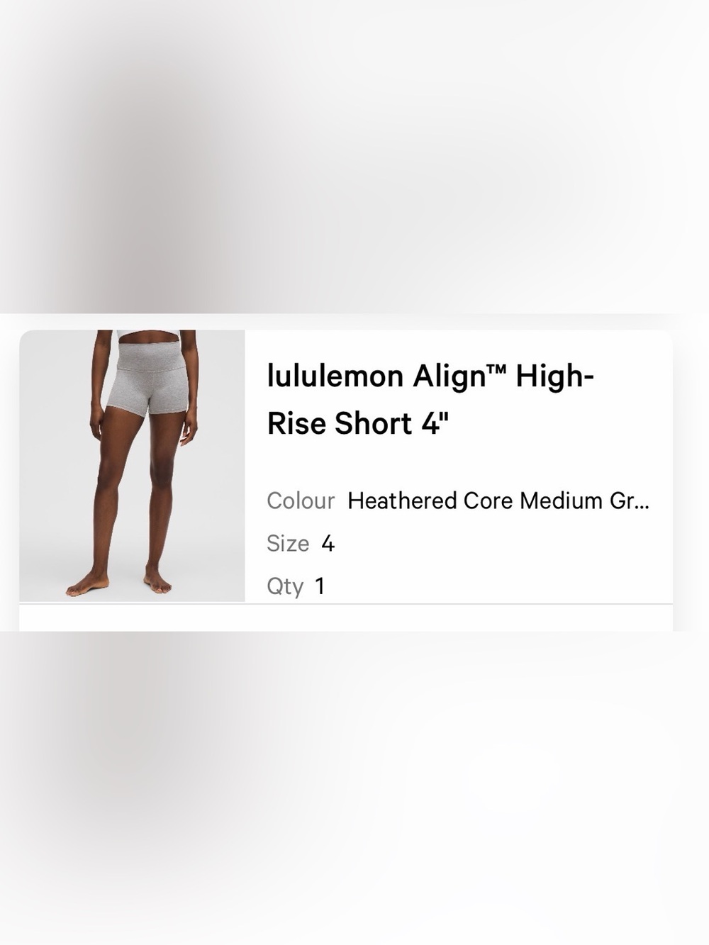 lululemon Align™ High-Rise Short 4" Heathered Core Medium Gray